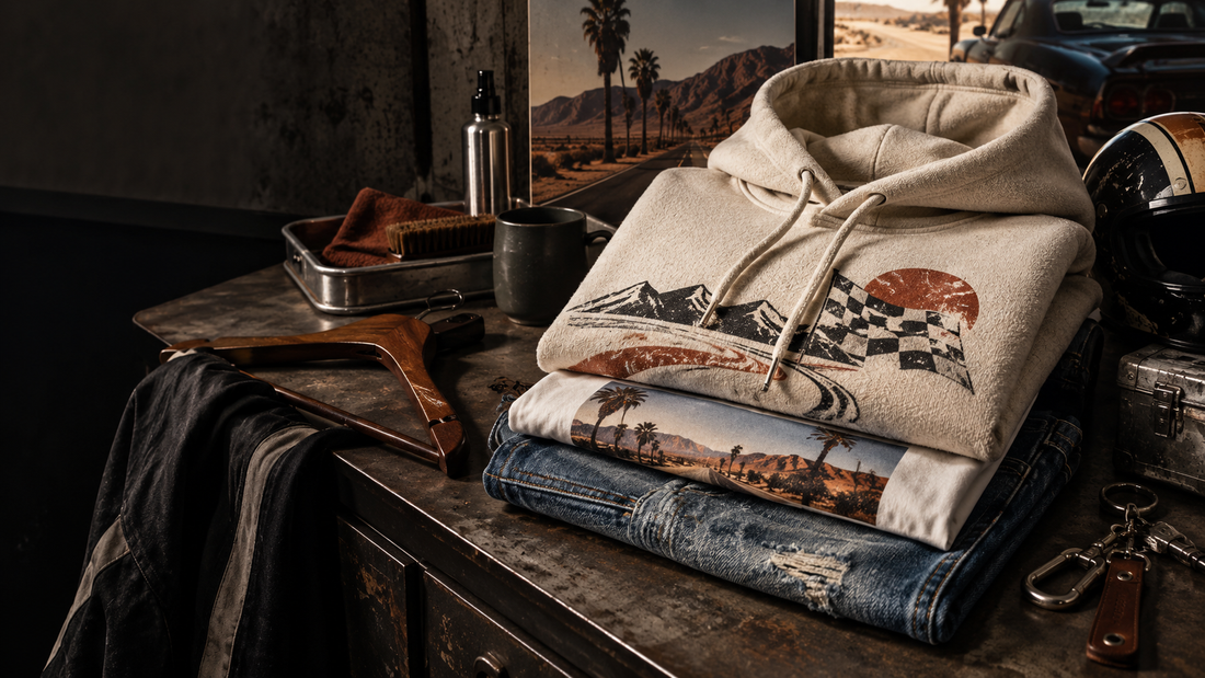 RHUDE editorial hero banner — How to Care for RHUDE Bowl Hoodies, Tees and Denim