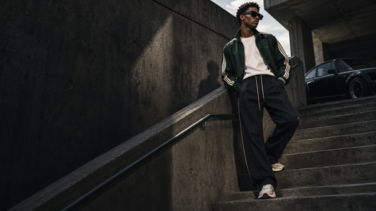 RHUDE editorial hero banner — RHUDE Pants Guide: From Track Pants to Tailored Streetwear