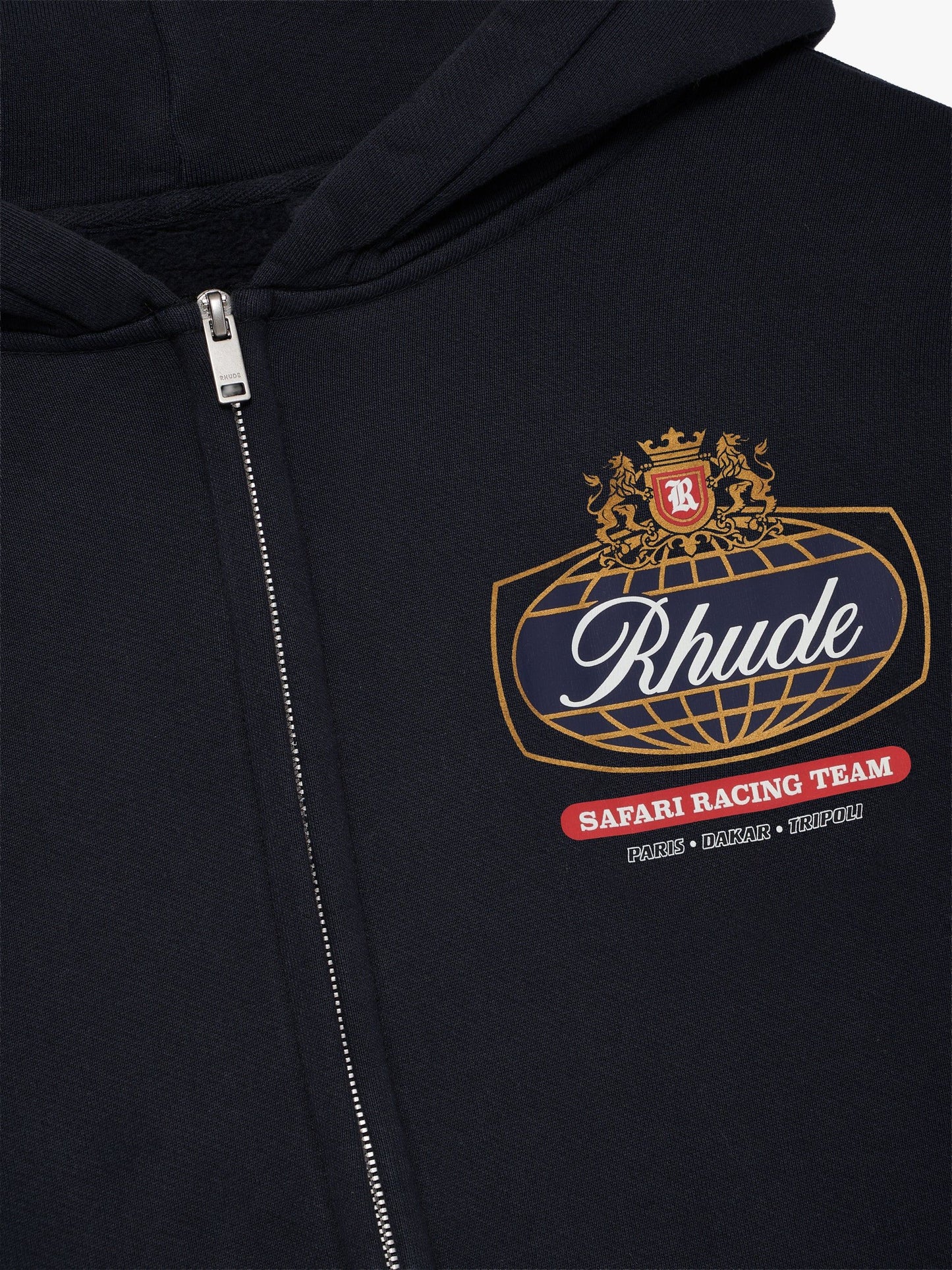 RHUDE SAFARI CREST ZIP-UP HOODIE
