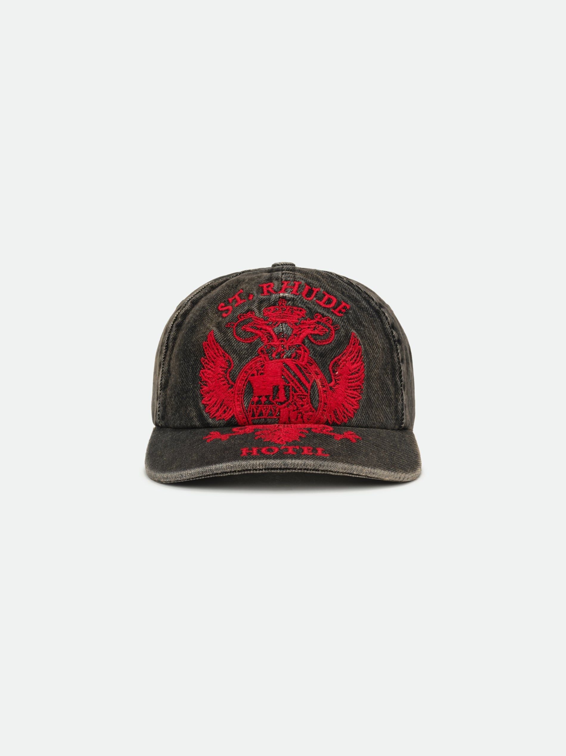 ST. RHUDE SEAL DENIM CURVED BRIM HAT
