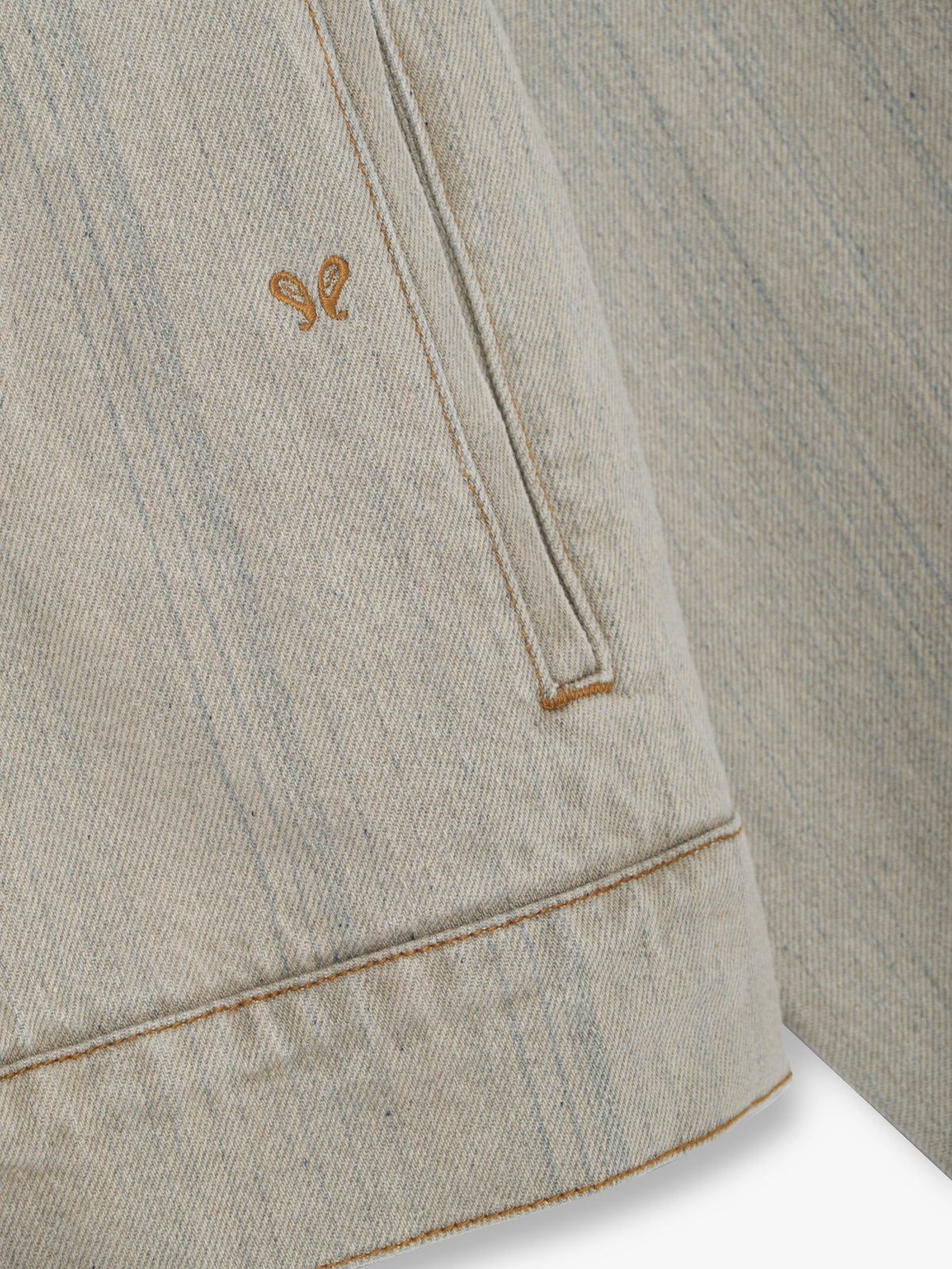 DROP-NECK DENIM TRUCKER JACKET