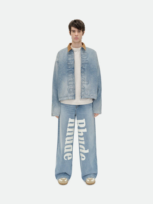 DENIM LOGO CORD COLLAR WORK JACKET