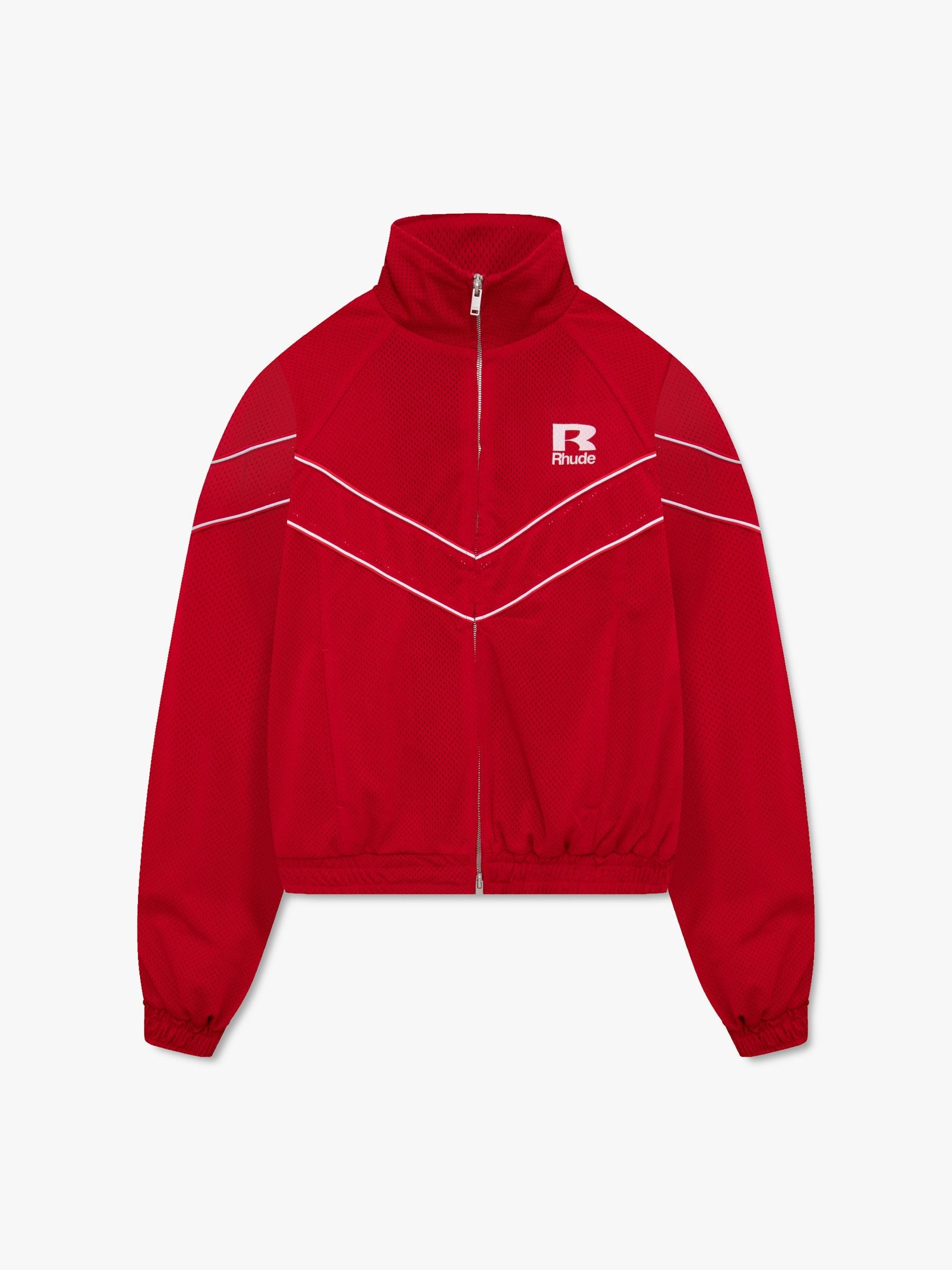 RHUDE MESH PIPING RAGLAN TRACK JACKET