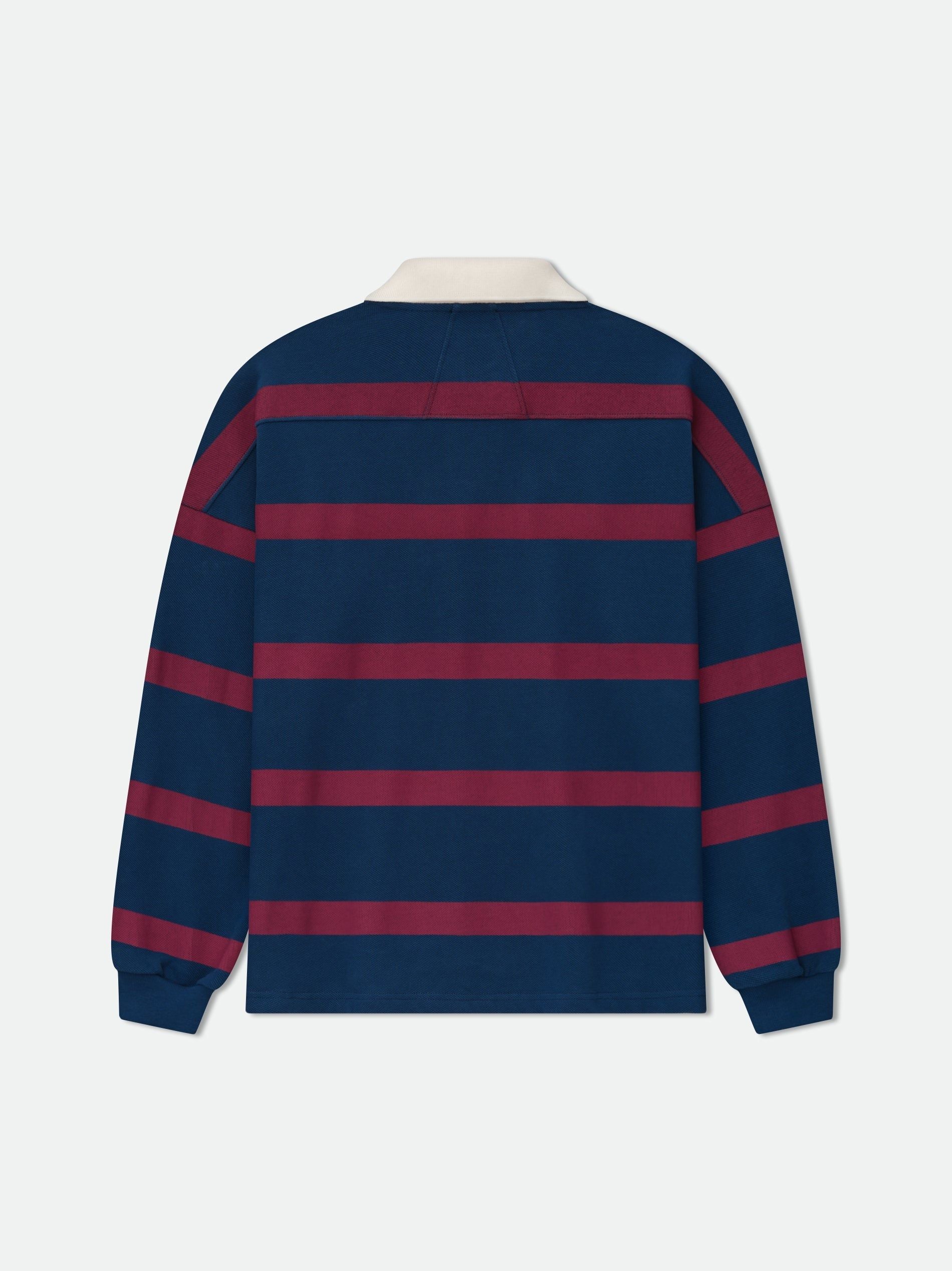 STRIPED LS PIQUE POLO