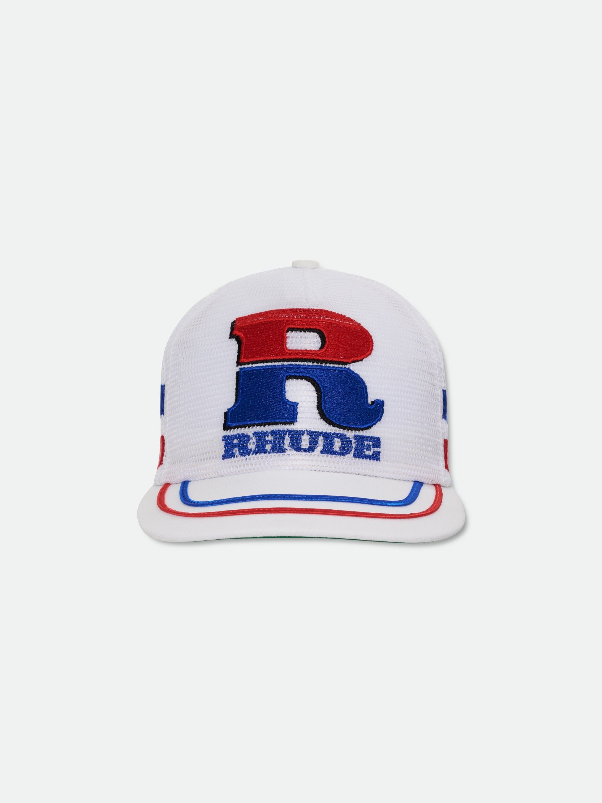 SPLIT PETROL LOGO MESH TRUCKER HAT