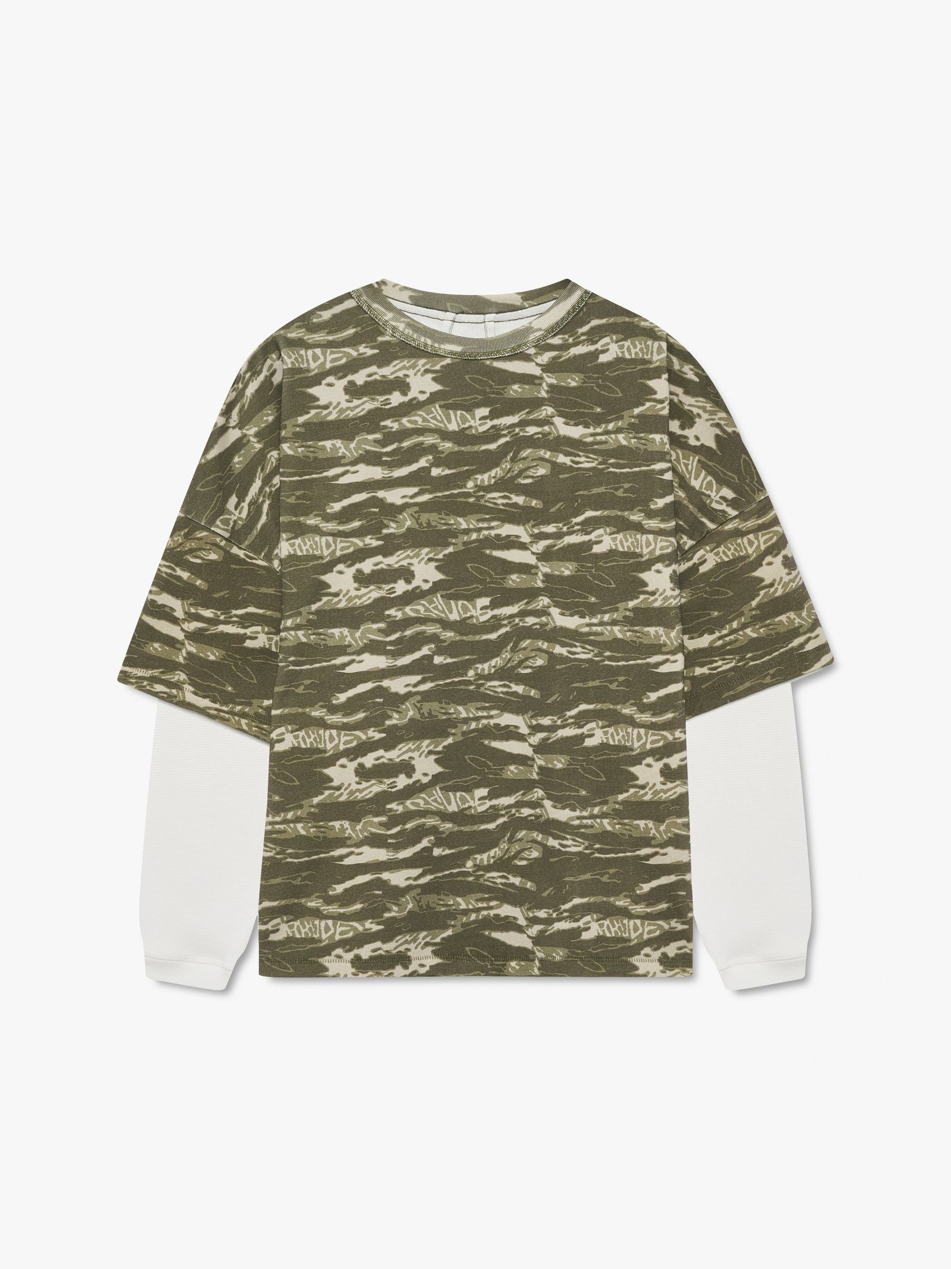 RHUDE TIGER CAMO DOUBLE-LAYERED TEE
