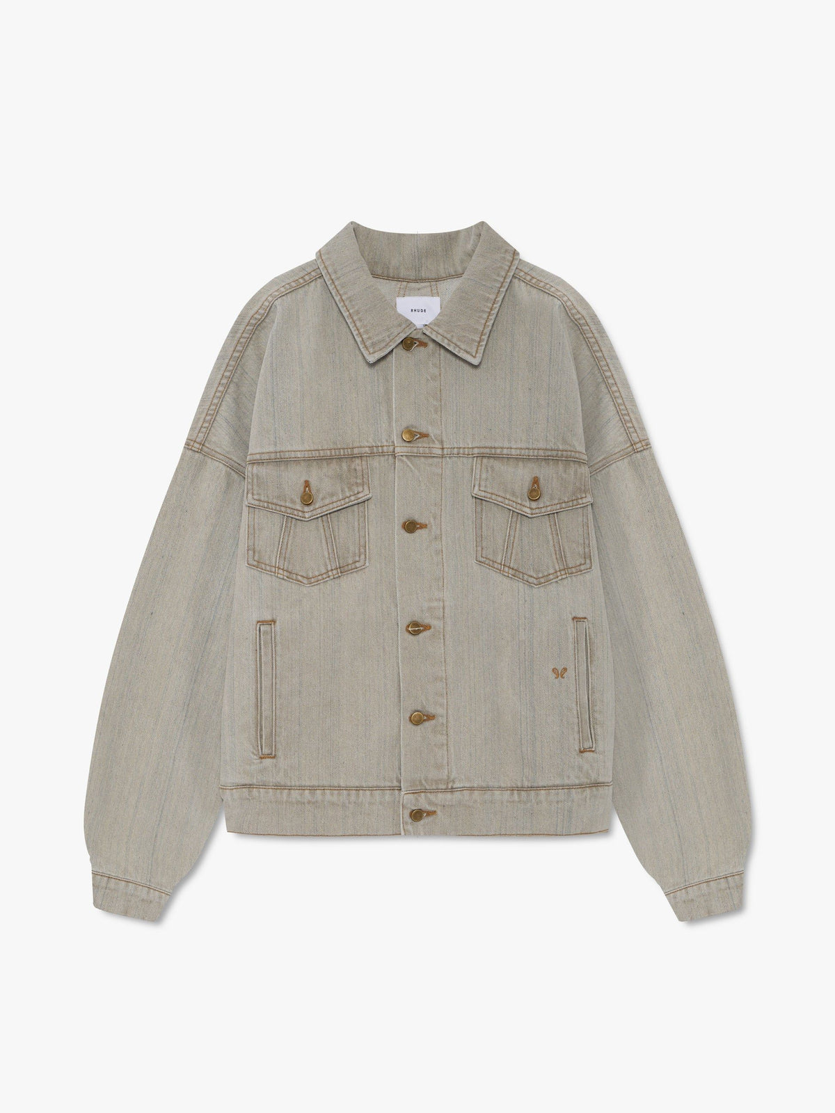 DROP-NECK DENIM TRUCKER JACKET