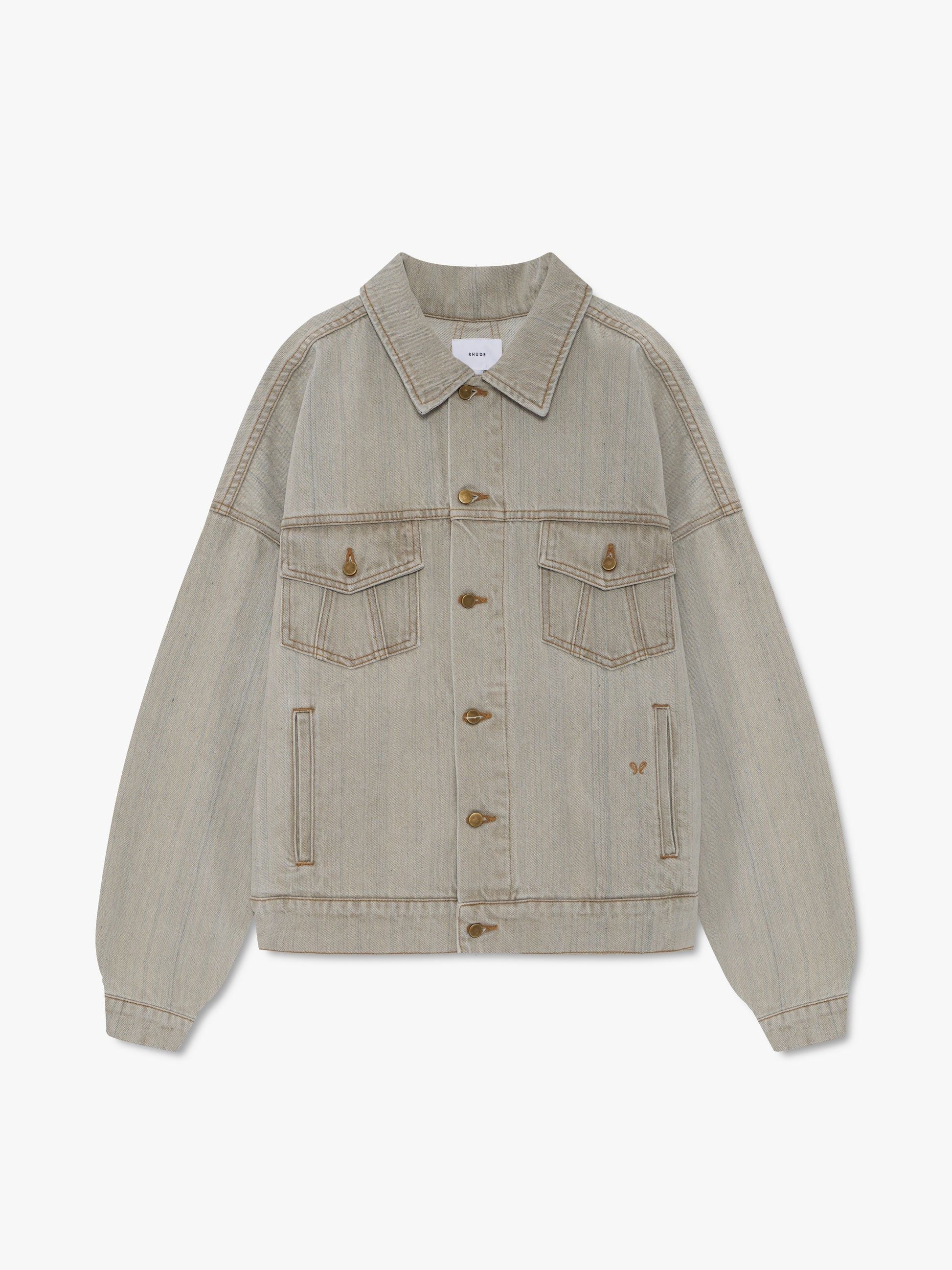 DROP-NECK DENIM TRUCKER JACKET