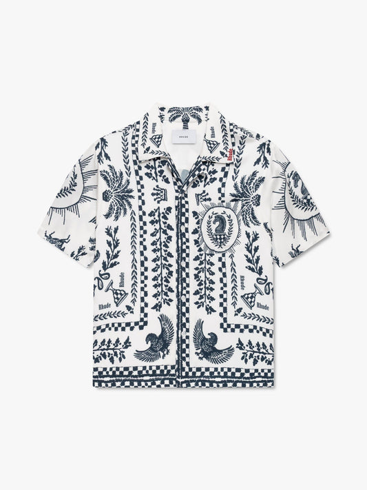 REGISTA TILE PRINT BUTTON-UP SHIRT